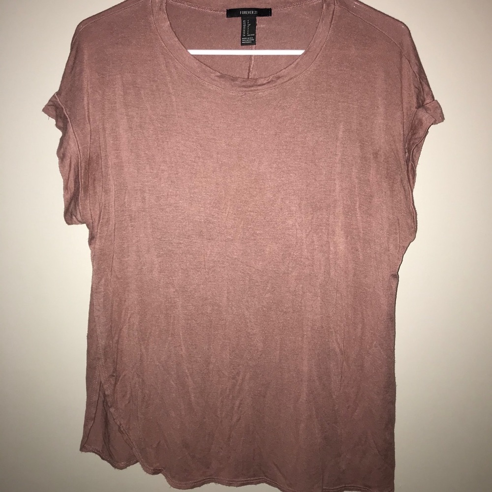 Forever 21 Dust Rose Pink Shirt Top With Slits